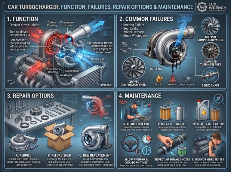Car Turbocharger: Function, Failures, Repair Options and Maintenance