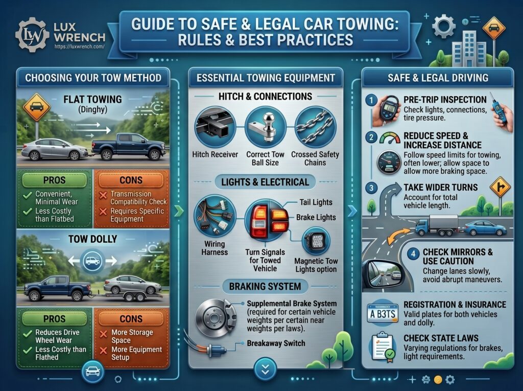 How to Tow a Car Safely and Legally: Complete Rules and Guidelines