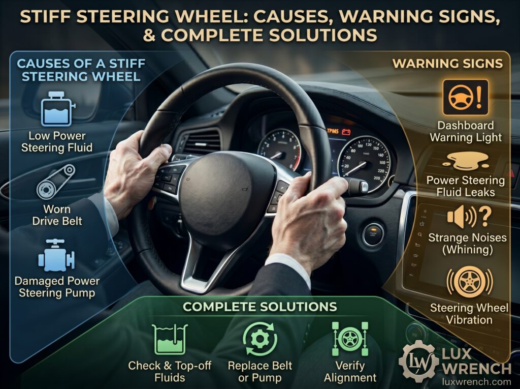 Stiff Steering Wheel: Causes, Warning Signs, and Complete Solutions